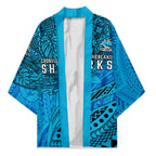 Personalised Cronulla-Sutherland Sharks Kimono Polynesian Tribal Art Style With Hammerhead Mascot