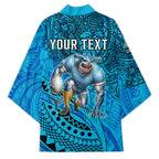 Personalised Cronulla-Sutherland Sharks Kimono Polynesian Tribal Art Style With Hammerhead Mascot