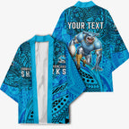 Personalised Cronulla-Sutherland Sharks Kimono Polynesian Tribal Art Style With Hammerhead Mascot