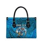 Personalised Cronulla-Sutherland Sharks Leather Bag Polynesian Tribal Art Style With Hammerhead Mascot