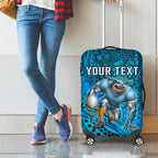 Personalised Cronulla-Sutherland Sharks Luggage Cover Polynesian Tribal Art Style With Hammerhead Mascot