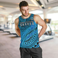 Personalised Cronulla-Sutherland Sharks Men Tank Top Polynesian Tribal Art Style With Hammerhead Mascot