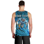 Personalised Cronulla-Sutherland Sharks Men Tank Top Polynesian Tribal Art Style With Hammerhead Mascot