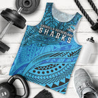 Personalised Cronulla-Sutherland Sharks Men Tank Top Polynesian Tribal Art Style With Hammerhead Mascot