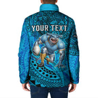 Personalised Cronulla-Sutherland Sharks Padded Jacket Polynesian Tribal Art Style With Hammerhead Mascot