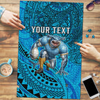 Personalised Cronulla-Sutherland Sharks Puzzle Polynesian Tribal Art Style With Hammerhead Mascot