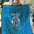 Personalised Cronulla-Sutherland Sharks Quilt Polynesian Tribal Art Style With Hammerhead Mascot