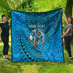 Personalised Cronulla-Sutherland Sharks Quilt Polynesian Tribal Art Style With Hammerhead Mascot