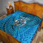 Personalised Cronulla-Sutherland Sharks Quilt Polynesian Tribal Art Style With Hammerhead Mascot