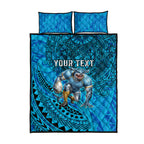 Personalised Cronulla-Sutherland Sharks Quilt Bed Set Polynesian Tribal Art Style With Hammerhead Mascot