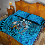 Personalised Cronulla-Sutherland Sharks Quilt Bed Set Polynesian Tribal Art Style With Hammerhead Mascot