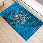 Personalised Cronulla-Sutherland Sharks Rubber Doormat Polynesian Tribal Art Style With Hammerhead Mascot
