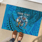 Personalised Cronulla-Sutherland Sharks Rubber Doormat Polynesian Tribal Art Style With Hammerhead Mascot