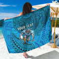 Personalised Cronulla-Sutherland Sharks Sarong Polynesian Tribal Art Style With Hammerhead Mascot