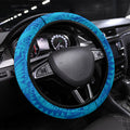 Cronulla-Sutherland Sharks Steering Wheel Cover Polynesian Tribal Art Style With Hammerhead Mascot