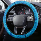 Cronulla-Sutherland Sharks Steering Wheel Cover Polynesian Tribal Art Style With Hammerhead Mascot