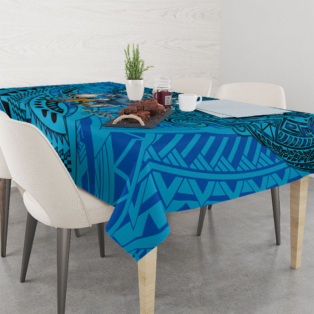 Personalised Cronulla-Sutherland Sharks Tablecloth Polynesian Tribal Art Style With Hammerhead Mascot