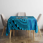 Personalised Cronulla-Sutherland Sharks Tablecloth Polynesian Tribal Art Style With Hammerhead Mascot