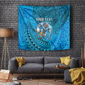 Personalised Cronulla-Sutherland Sharks Tapestry Polynesian Tribal Art Style With Hammerhead Mascot