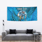 Personalised Cronulla-Sutherland Sharks Tapestry Polynesian Tribal Art Style With Hammerhead Mascot