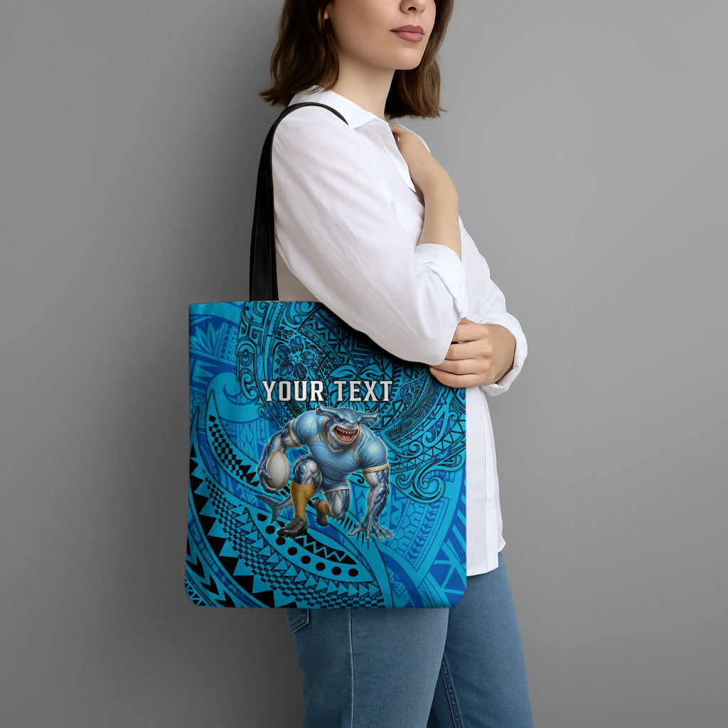 Personalised Cronulla-Sutherland Sharks Tote Bag Polynesian Tribal Art Style With Hammerhead Mascot