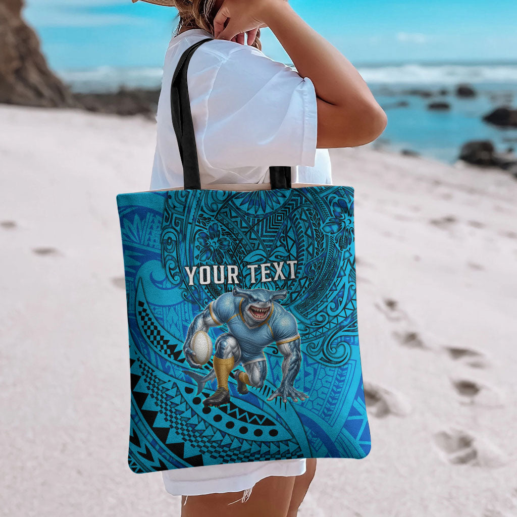 Personalised Cronulla-Sutherland Sharks Tote Bag Polynesian Tribal Art Style With Hammerhead Mascot