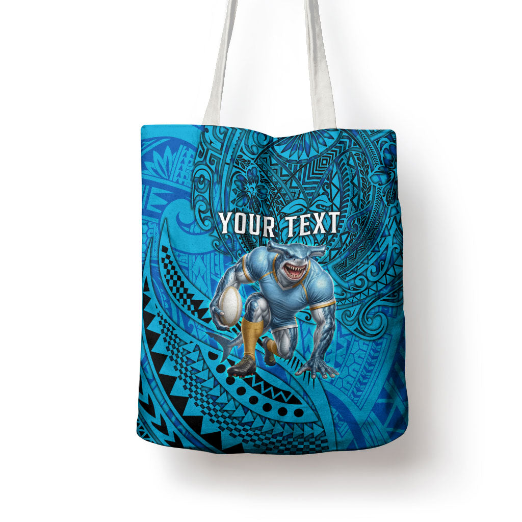 Personalised Cronulla-Sutherland Sharks Tote Bag Polynesian Tribal Art Style With Hammerhead Mascot