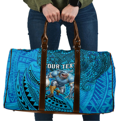 Personalised Cronulla-Sutherland Sharks Travel Bag Polynesian Tribal Art Style With Hammerhead Mascot
