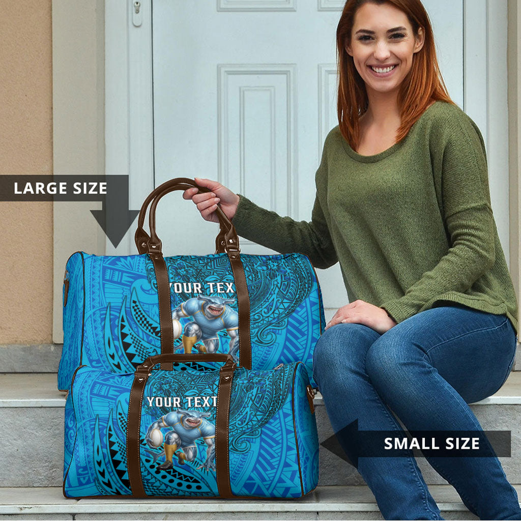 Personalised Cronulla-Sutherland Sharks Travel Bag Polynesian Tribal Art Style With Hammerhead Mascot
