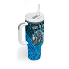 Personalised Cronulla-Sutherland Sharks Tumbler With Handle Polynesian Tribal Art Style With Hammerhead Mascot