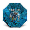 Personalised Cronulla-Sutherland Sharks Umbrella Polynesian Tribal Art Style With Hammerhead Mascot
