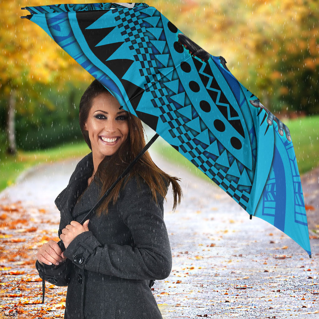 Personalised Cronulla-Sutherland Sharks Umbrella Polynesian Tribal Art Style With Hammerhead Mascot