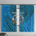 Personalised Cronulla-Sutherland Sharks Window Curtain Polynesian Tribal Art Style With Hammerhead Mascot