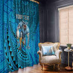 Personalised Cronulla-Sutherland Sharks Window Curtain Polynesian Tribal Art Style With Hammerhead Mascot