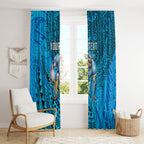 Personalised Cronulla-Sutherland Sharks Window Curtain Polynesian Tribal Art Style With Hammerhead Mascot