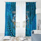 Personalised Cronulla-Sutherland Sharks Window Curtain Polynesian Tribal Art Style With Hammerhead Mascot