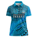 Personalised Cronulla-Sutherland Sharks Women Polo Shirt Polynesian Tribal Art Style With Hammerhead Mascot
