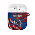 Personalised Newcastle Knights AirPods Case Polynesian Tribal Art Style With Armored Knight Mascot