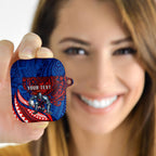 Personalised Newcastle Knights AirPods Case Polynesian Tribal Art Style With Armored Knight Mascot