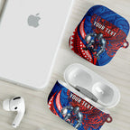 Personalised Newcastle Knights AirPods Case Polynesian Tribal Art Style With Armored Knight Mascot