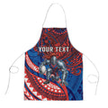 Personalised Newcastle Knights Apron Polynesian Tribal Art Style With Armored Knight Mascot
