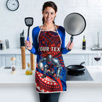 Personalised Newcastle Knights Apron Polynesian Tribal Art Style With Armored Knight Mascot
