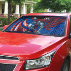 Personalised Newcastle Knights Auto Sun Shade Polynesian Tribal Art Style With Armored Knight Mascot