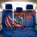 Personalised Newcastle Knights Back Car Seat Cover Polynesian Tribal Art Style With Armored Knight Mascot