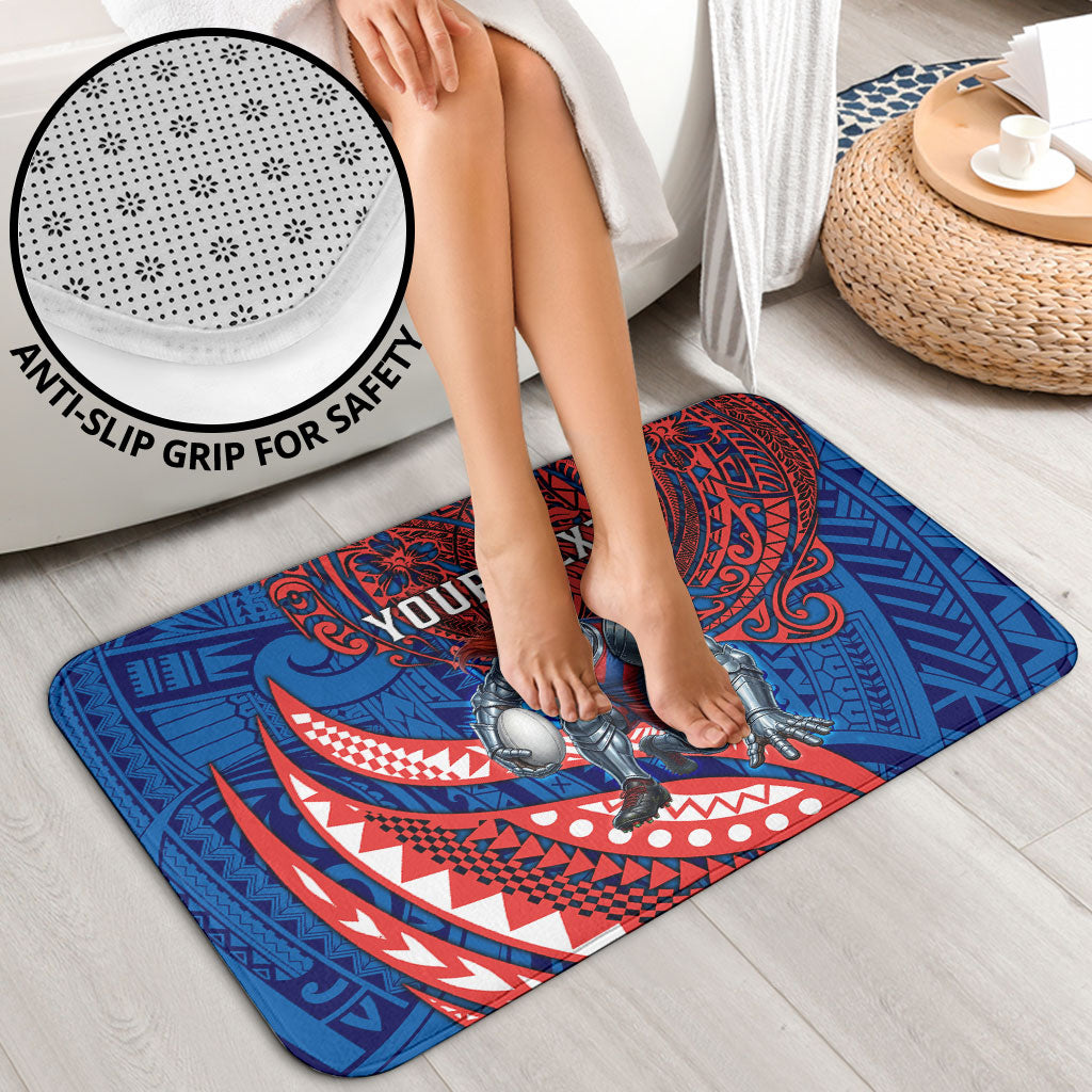 Personalised Newcastle Knights Bathroom Set Polynesian Tribal Art Style With Armored Knight Mascot
