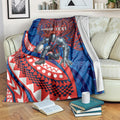 Personalised Newcastle Knights Blanket Polynesian Tribal Art Style With Armored Knight Mascot