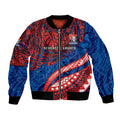 Personalised Newcastle Knights Bomber Jacket Polynesian Tribal Art Style With Armored Knight Mascot