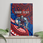 Personalised Newcastle Knights Canvas Wall Art Polynesian Tribal Art Style With Armored Knight Mascot