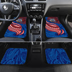 Personalised Newcastle Knights Car Mats Polynesian Tribal Art Style With Armored Knight Mascot