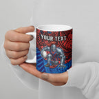 Personalised Newcastle Knights Ceramic Mug Polynesian Tribal Art Style With Armored Knight Mascot